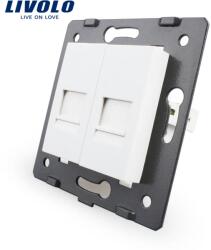 LIVOLO Priza dubla telefon Livolo, Alb, C7-2T-11 (C7-2T-11)