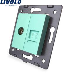 LIVOLO Priza dubla TV + telefon Livolo, Verde, C7-1VT-18 (C7-1VT-18)