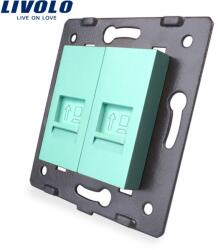 LIVOLO Priza dubla internet Livolo, Verde, C7-2C-18 (C7-2C-18)