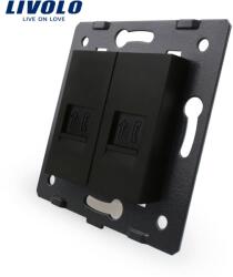 LIVOLO Priza dubla telefon Livolo, Negru, C7-2T-12 (C7-2T-12)