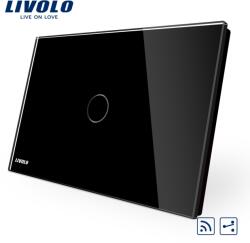 Livolo Intrerupator cap scara/cruce wireless cu touch Livolo din sticla standard italian, Negru, VL-C901SR-82 (VL-C901SR-82)