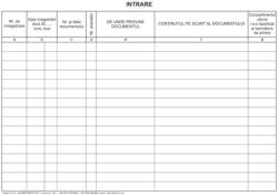 Dacris Registru cartonat intrare ieșire landscape A4 hârtie offset 100 file/carnet (DIB410RCII)