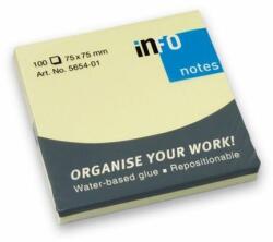 Info Notes Notite adezive Info Notes 75 x 75 mm galben 100 file (GN5654-01)