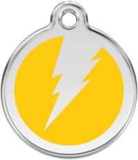 Red Dingo Rozsdamentes villám mintás acél biléta sárga