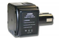 VHBW Elektromos szerszám akkumulátor Max Rebar JP409, JP409GD - 3000 mAh, 9.6 V, NiMH (WB-800104483)