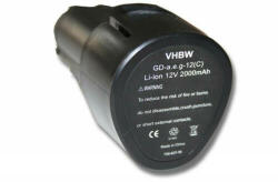 VHBW Elektromos szerszám akkumulátor AEG 3520, 3526, 4932 - 2000 mAh, 12 V, Li-ion (WB-800105718)