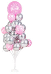 Balloons4party Suport 31 baloane decor It s a girl roz si argintiu