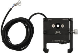 JML Suport telefon din aluminiu pentru bicicleta si motocicleta JML BMH-112 cu incarcator, cablu 1.85m, prindere ghidon, 360 grade, Black (JML BMH-112)