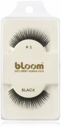 Bloom Natural ragasztható műszempilla természetes hajból No. 1 (Black) 1 cm