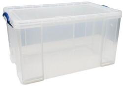  Cutie de depozitare din plastic cu capac cu cleme, transparent, 84 l M932306