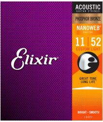 Elixir 16027 NanoWeb Custom Light Acoustic foszforbronz 11-52