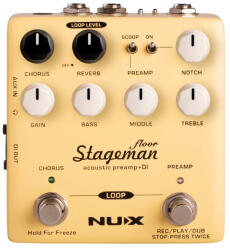 NUX Stageman Floor akusztikus gitár preamp pedál és looper