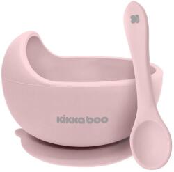 KikkaBoo Castron din silicon cu lingura KikkaBoo - Yummy, roz (31302040114) Set pentru masa bebelusi