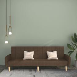 vidaXL Canapea extensibilă cu 2 locuri, maro, textil (337527) Canapea
