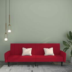 vidaXL Canapea extensibilă cu 2 locuri, roșu vin, catifea (337541) Canapea