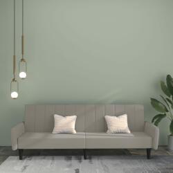 vidaXL Canapea extensibilă cu 2 locuri, gri deschis, catifea (337536) Canapea