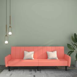 vidaXL Canapea extensibilă cu 2 locuri, roz, catifea (337540) Canapea