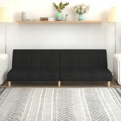 vidaXL Canapea extensibilă cu 2 locuri, negru, textil (337345) Canapea