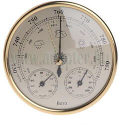 AHT BTH-3A precíziós barométer, hõmérő és páratartalom-mérő, arany színű