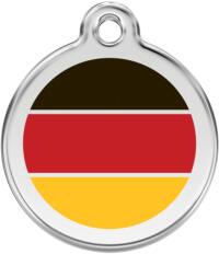 Red Dingo Rozsdamentes német zászló mintás acél biléta - dogshop