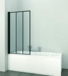 Sanotechnik ELITE BLACK egyrészes kádparaván 80x140 cm E1480B (E1480B)