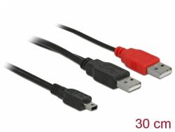 Delock Cablu in Y 2 x USB-A la mini USB 0.3m, Delock 83178 (83178)