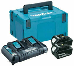 Makita Set incarcator si acumulator Makita BL1830B+DC18RD 18 V | 3 Ah (2x632G12-3+1x196933-6+1x821551)