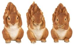 Esschert Design 3 bölcs mókus, nem, lát, nem hall, nem beszél polyresin szobor, 3 féle (37000595)