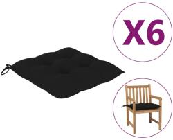 vidaXL Perne de scaun, 6 buc, negru, 50 x 50 x 7 cm, textil (314919)
