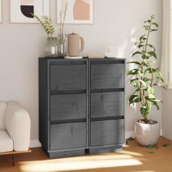 vidaXL Servante, 2 buc. , gri, 32x34x75 cm, lemn masiv de pin (813370) Comoda