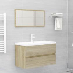 vidaXL Set mobilier de baie, stejar Sonoma, lemn prelucrat (3071687)