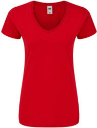 Fruit of the Loom Női rövid ujjú póló Fruit of the Loom Ladies' Iconic 150 V Neck T -M, Piros
