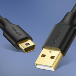 UGREEN Cablu USB placat cu aur Ugreen cu 5 pini - mini USB 0, 5 m negru (US132)