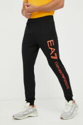 EA7 Emporio Armani pantaloni de trening din bumbac barbati, culoarea negru, cu imprimeu 99KK-SPM02Z_99B