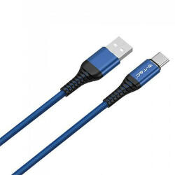 V-TAC Gold törésgátlós USB - USB-C nejlon-szövetkábel (1 méter) kék - USB 2.0 (22436)
