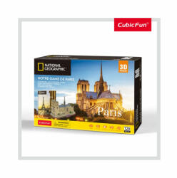 CubicFun PUZZLE 3D+BROSURA-NOTRE DAME PARIS 128 PIESE (CUDS0986h) - carlatoys