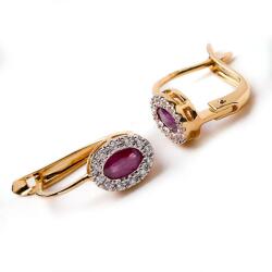 Royal Jewellers Cercei din aur cu rubin și diamante