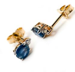 Royal Jewellers Aranysárga fülbevaló zafírrl és egy gyémánttal