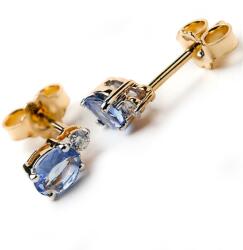 Royal Jewellers Arany fülbevaló tanzanital és egy gyémánttal