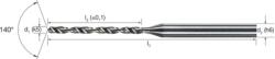 MIKRON 102429 0200 Mikrofúró, Tömör keményfém, 10 × D, belső hűtéssel