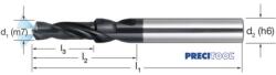 PREMUS 105780 M10 Fúró lépcsős, Tömör keményfém száralak HA