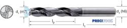 PREMUS 103160 9, 70 Nagyteljesítményű fúró, Tömör keményfém száralak HA 5 × D belső hűtéssel TiAlN+
