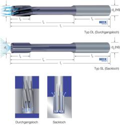 BECK 126440 18, 00 Nagyteljesítményű dörzsár HPC, Tömör keményfém INOX belső hűtés TiAlN SL típus