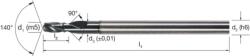 MIKRON 102401 0400 Mikrofúró, Tömör keményfém, 2 × D, TiAlN