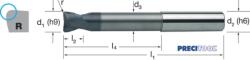 PREMUS 179045 10, 00X1, 0 Tóruszmaró, Tömör keményfém hosszú sarokrádiusszal alumínium TRIPLECUT