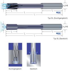 BECK 126440 15, 00 Nagyteljesítményű dörzsár HPC, Tömör keményfém INOX belső hűtés TiAlN SL típus