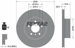 TEXTAR Disc frana TEXTAR PRO 92256303 (92256303) - automobilus - 333,58 RON