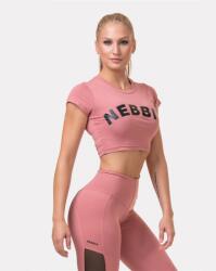 NEBBIA Sporty HERO crop top rövidújjú 584 - Old Rose (XS) - NEBBIA