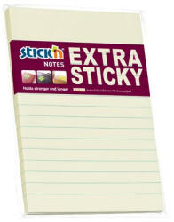 Stick N Öntapadó jegyzettömb STICK'N 150x101mm extra erős vonalazott pasztel sárga 90 lap (21668)