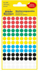 Avery Etikett AVERY 3008 öntapadó jelölőpont vegyes 6 szín 8mm 416 jelölőpont/csomag (3090) - team8